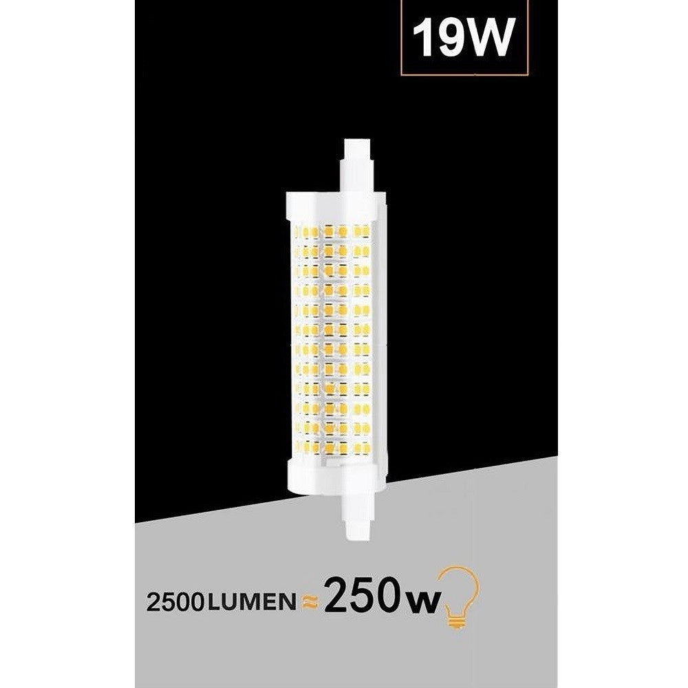 Trade Shop - Lampadina Led Attacco R7s 19 Watt 2500 Lm Luce Calda Naturale Fredda R7s-19w-001 - -bianco Caldo      -