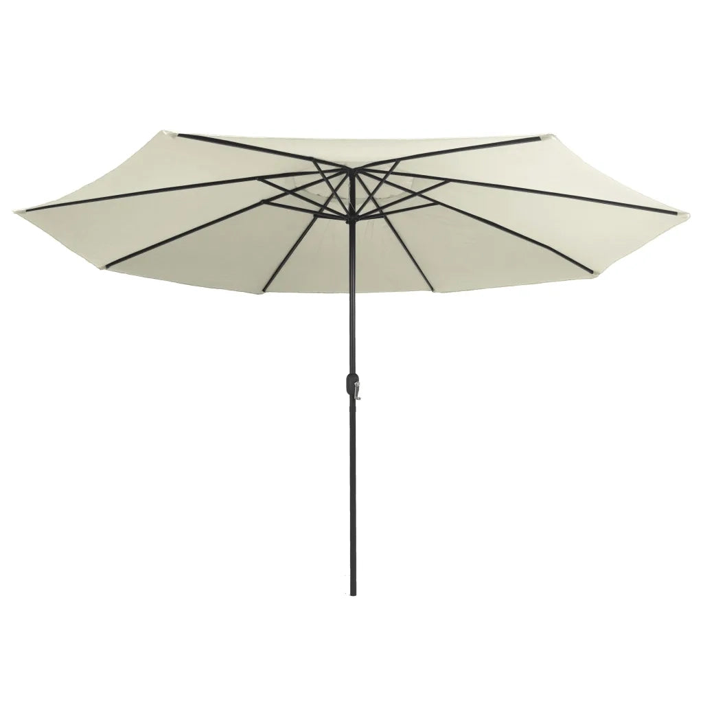 Ombrellone da Giardino-Ombrello da Balcone con Palo in Metallo 390 cm Bianco Sabbia
