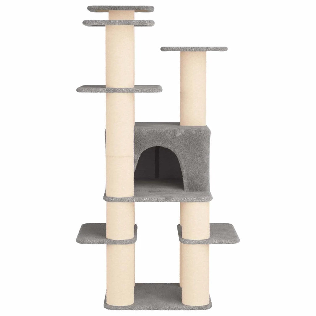 Albero per gatti con pali per graffiare in sisal Grigio Chiaro 42033049
