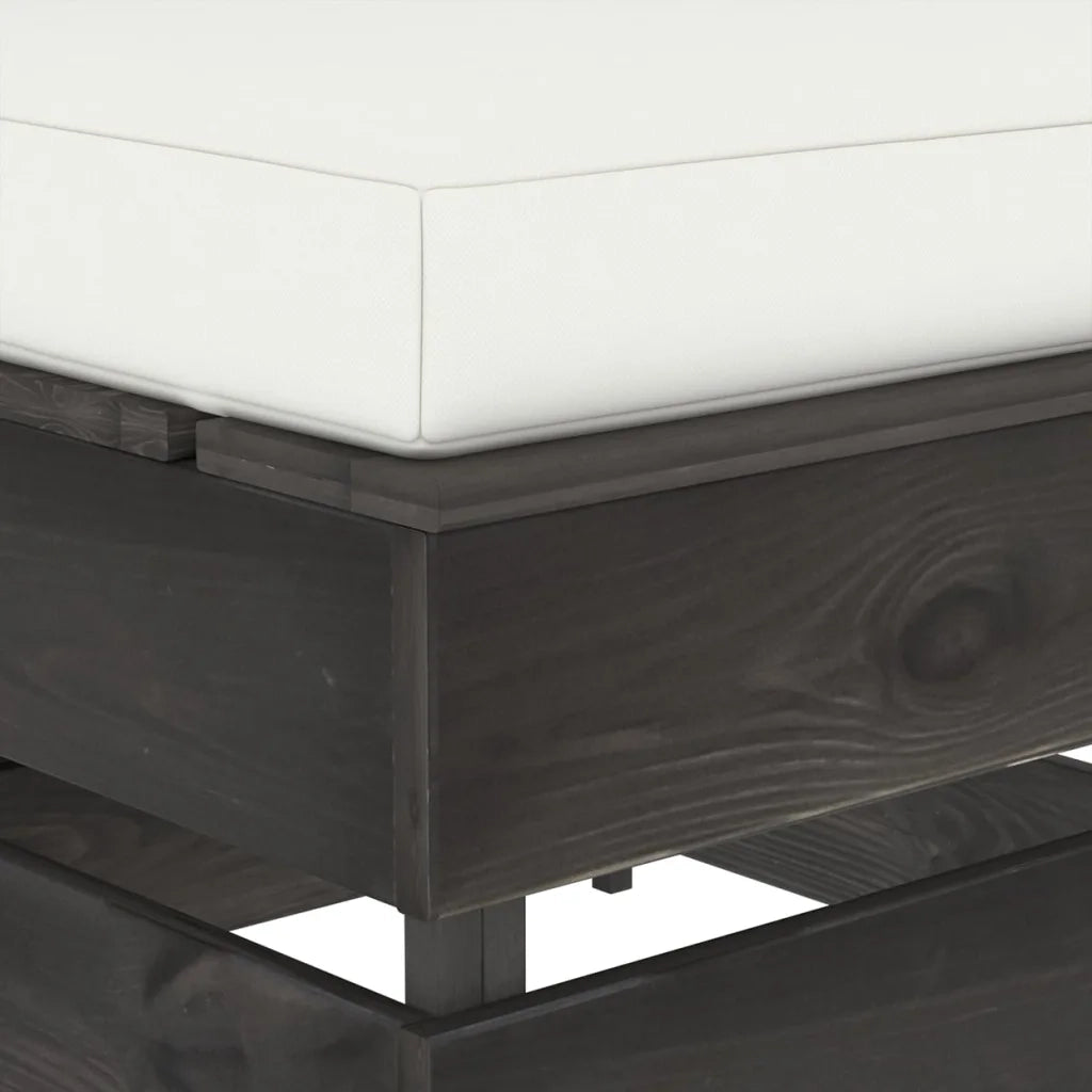 Divano Centrale Modulare con Cuscini in Legno Impregnato Grigio 3068122