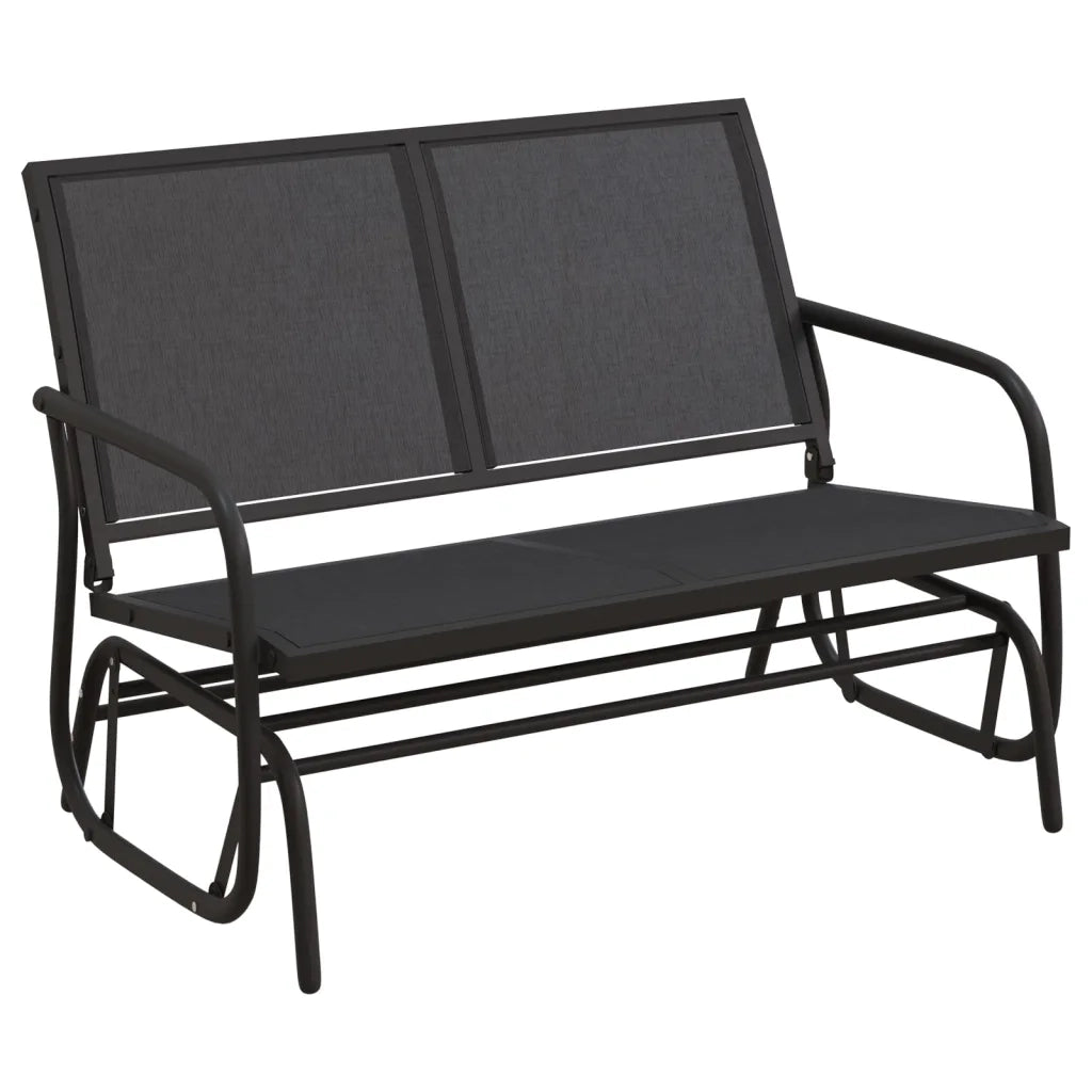 Set Mobili a Dondolo Giardino 3 pz Nero Textilene e Acciaio 3187943