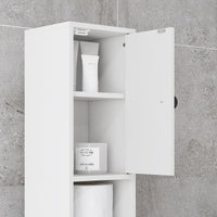 Mobile a Colonna Bagno 20x20x180 cm Design Slim in Legno Bianco