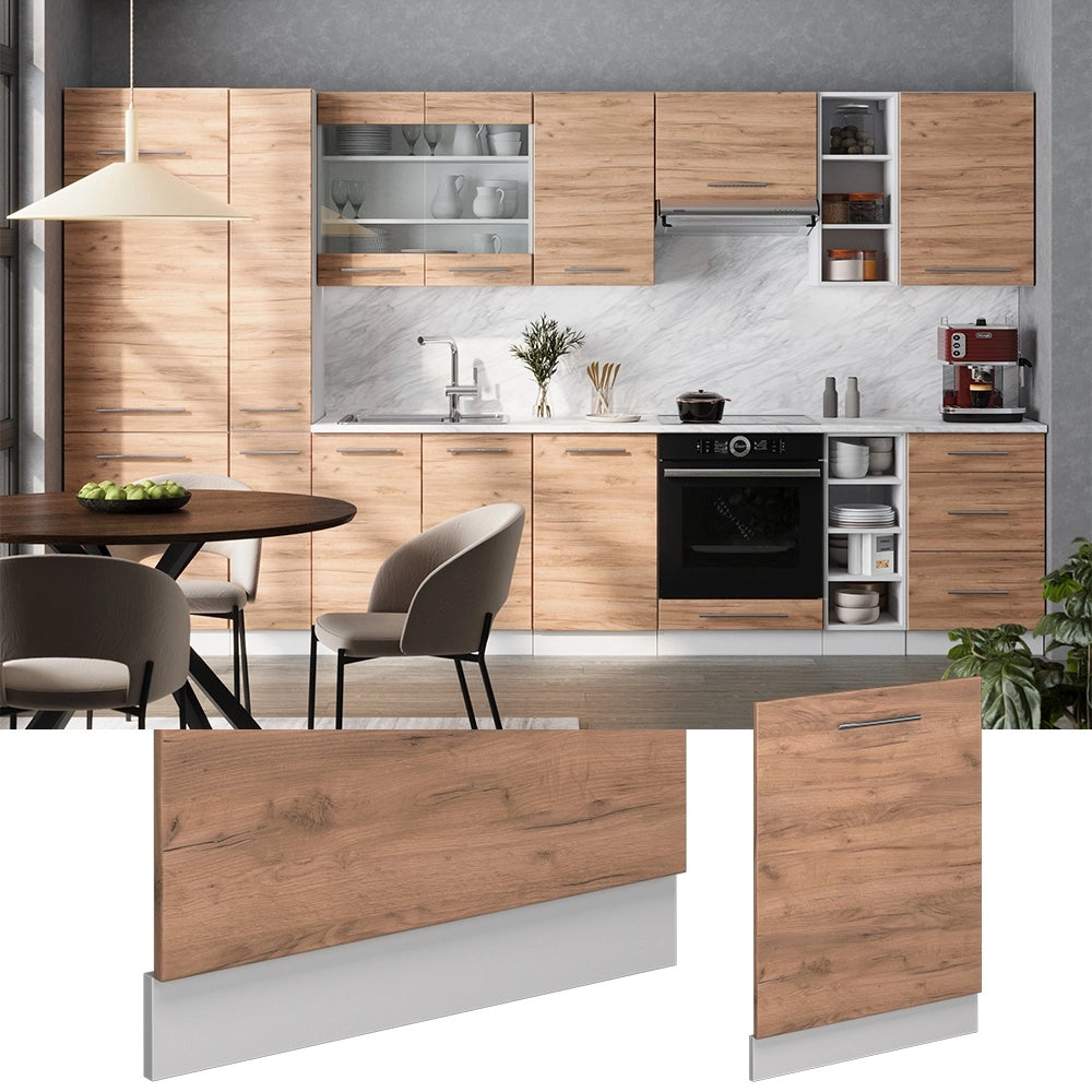 Pannello frontale della lavastoviglie Fame-Line Rovere dorato/Bianco 60 cm, PL Marmo Vicco