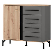 Madia Carmel, Credenza 2 Ripiani, 103x40x94h cm Marrone Rovere Nodi