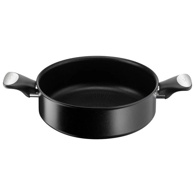 Lagostina 010271040132 Unlimited Padella Antiaderente a 6 Strati con Tecnologia Thermo-Signal e Fondo Universale per Induzione 24 cm colore Nero
