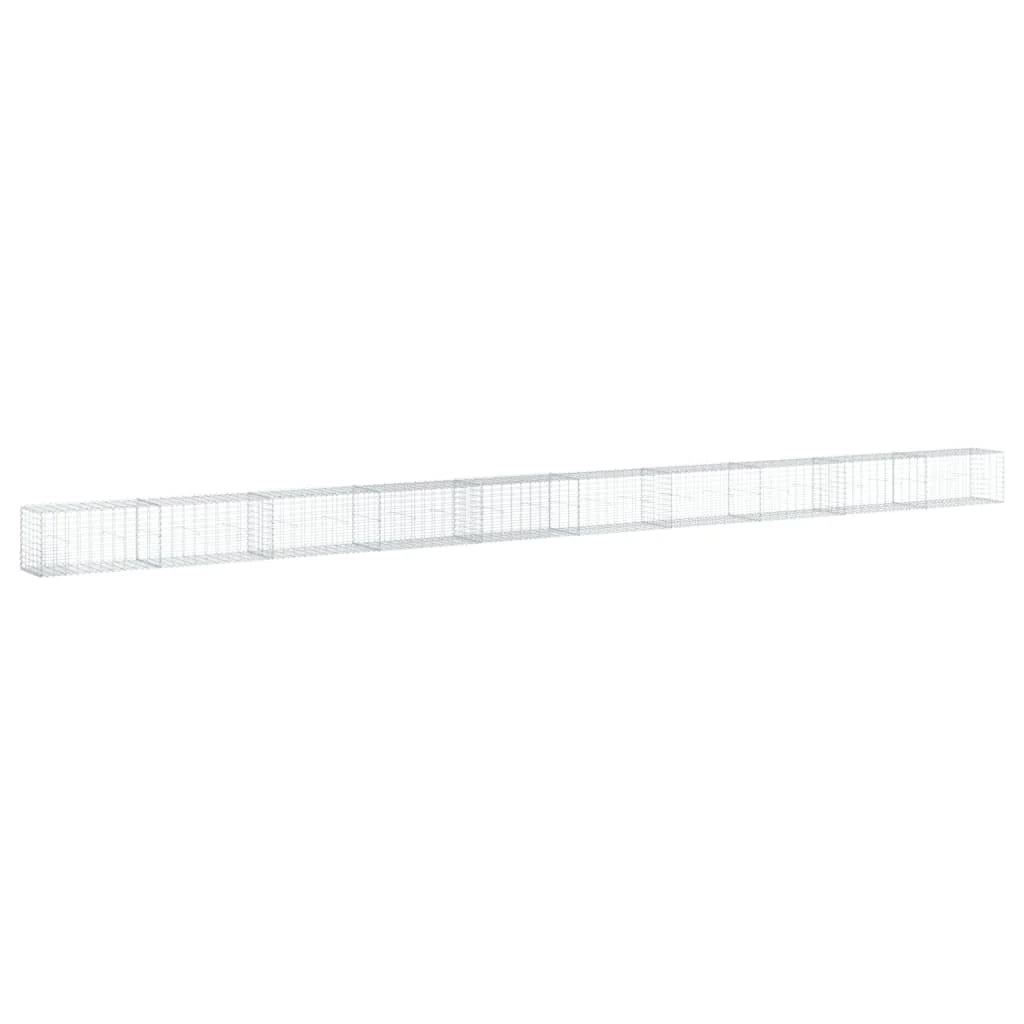 Gabbione recinto a gabbia muro di contenimento con coperchio 1000 x 50 x 50 cm ferro zincato argento 02_0040118