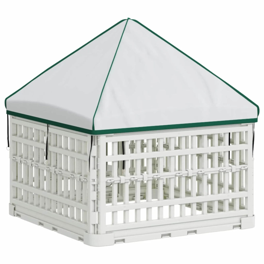 Pannello per cani a 4 sezioni con tetto Bianco 63 x 63 x 67 cm 42027214