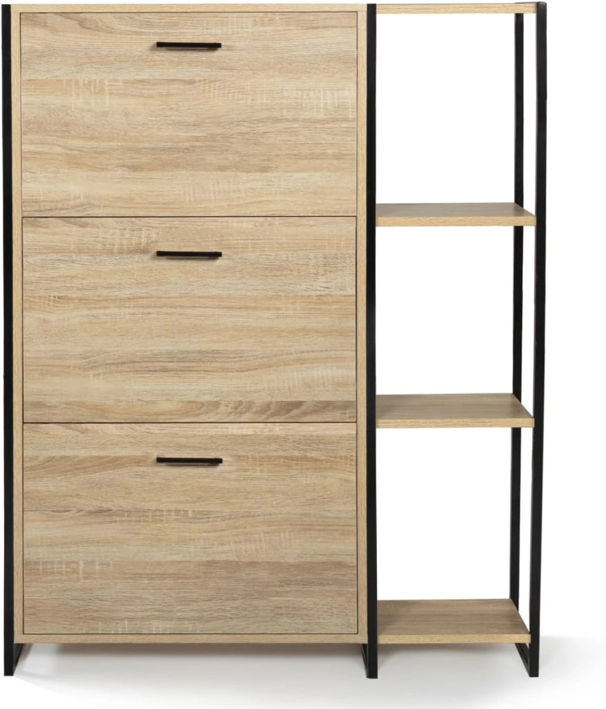 Scarpiera LUIS 3 ante con mensola design industriale