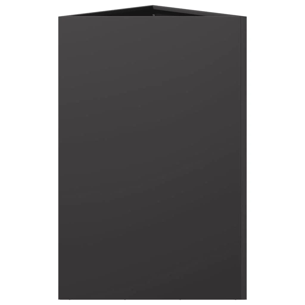 Fioriera rialzata per piante fiori terrazza giardino triangolare 50 x 43 x 75 cm acciaio nero 02_0038816