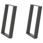 Set di 2 gambe per tavolo da pranzo angolate a U 50 x 73 cm con piedini regolabili stile moderno acciaio antracite 02_0057068