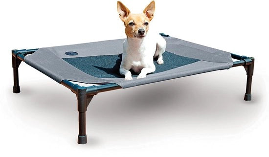 Letto per cani con materiale lavabile, tessuto respirante, piedini antiscivolo in gomma, letto portatile per cani, indoor/outdoor, tessuto grigio scuro/nero.