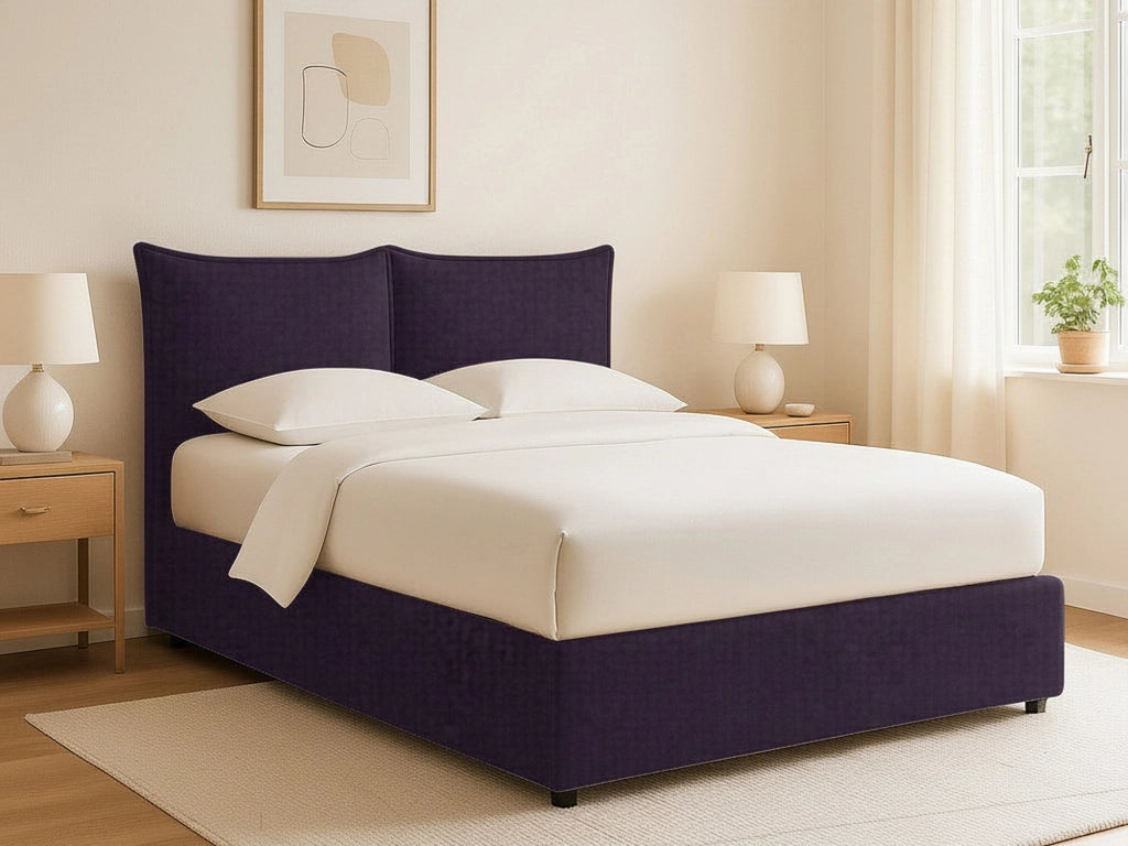 Chatteris, Letto Singolo Sfoderabile Made in Italy, Viola