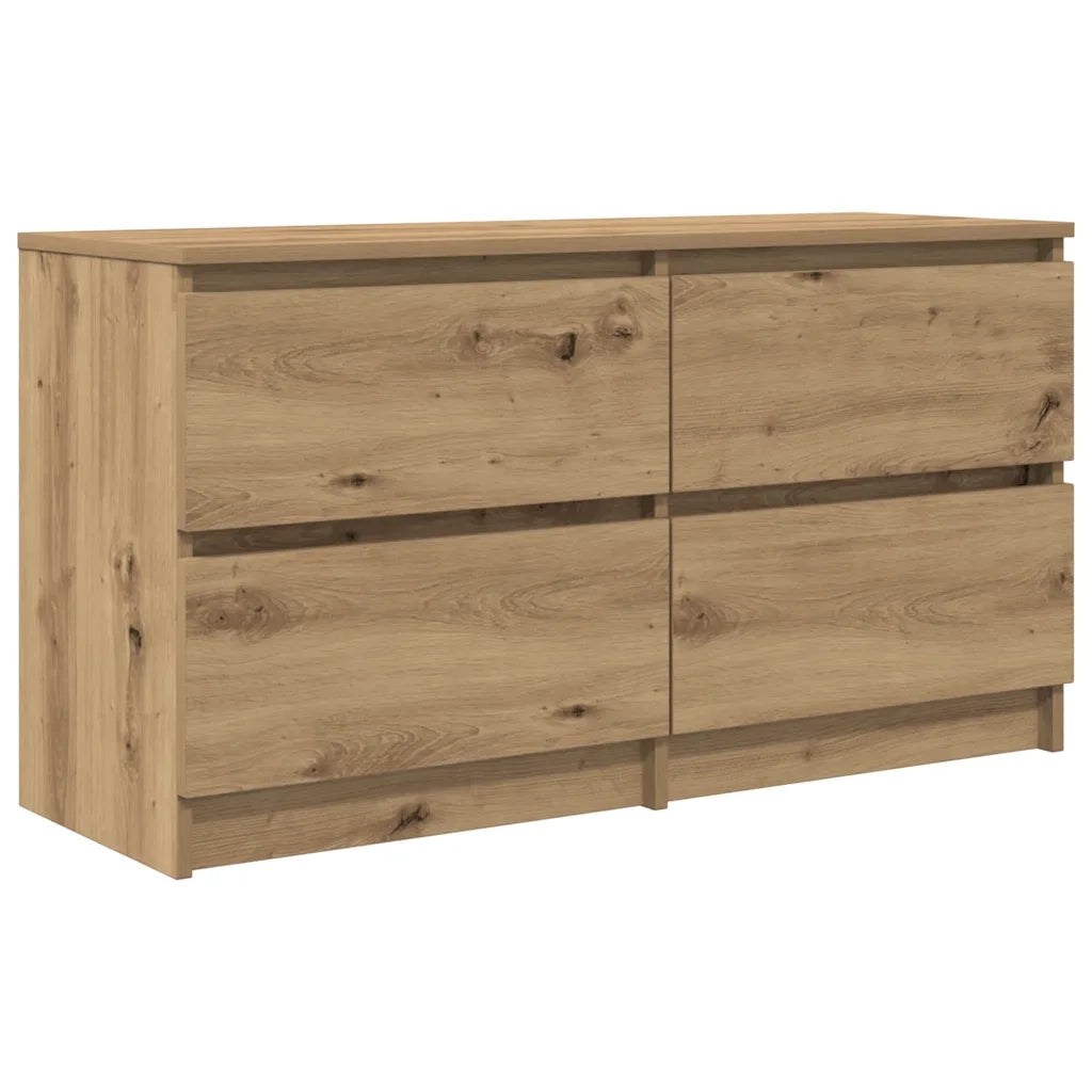 Mobile porta TV con cassetti ampio spazio contenitivo 100 x 35 x 54 cm stile moderno legno di rovere ingegnerizzato realizzato artigianalmente 02_0051751