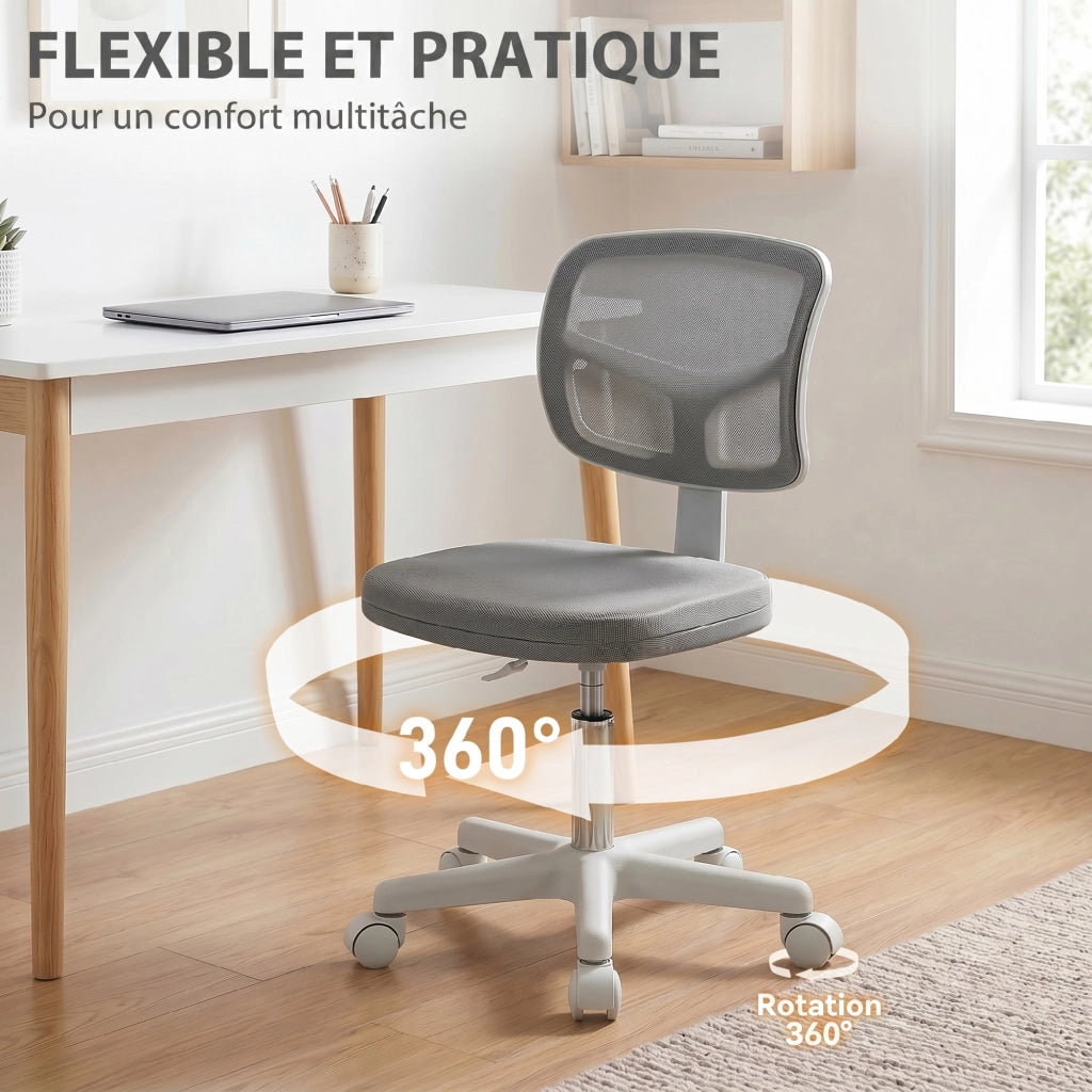 Sedia da Ufficio Ergonomica Senza Braccioli ¨C Xylo ¨C Schienale in Rete Grigio