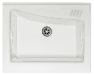 Mobile Lavatoio 63x50x87 cm 2 Ante Asse in Legno Montegrappa Acqua Marella Bianco Lucido