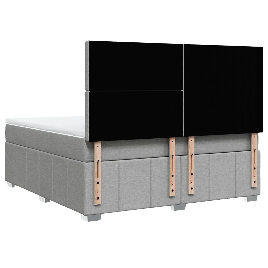 Giroletto a Molle con Materasso Grigio Chiaro180x200 cm Tessuto