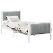 Letto singolo | Letto per adulti | Struttura del Letto Bianco e grigio chiaro 75 x 190 cm