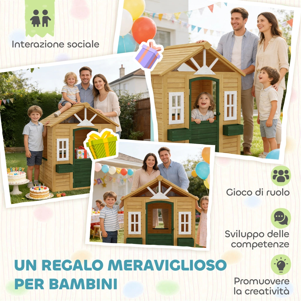 Casetta da Giardino per Bambini in Legno ¨C zephmum ¨C Marrone