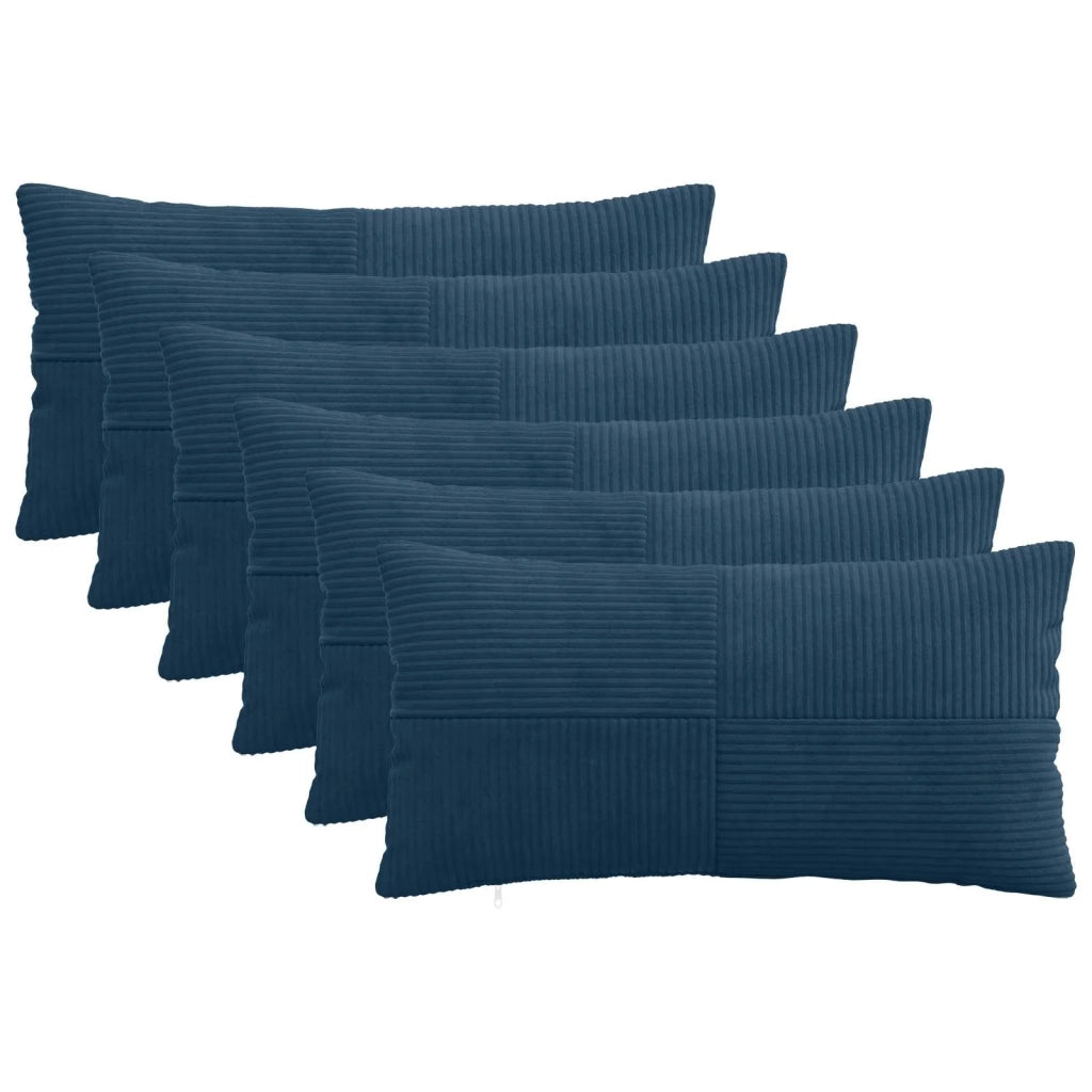 Federa 6 pcs ALMELO Blu navy 40 x 70 cm corduroy 914502