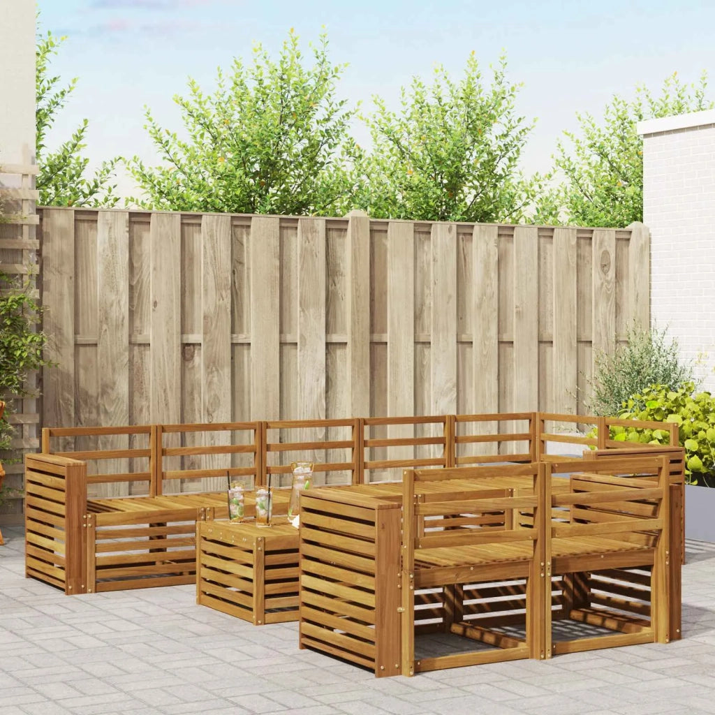Set divani 9 pcs Naturale Legno di Acacia Massello 3375054