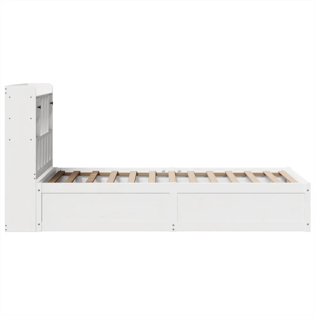 Giroletto senza Materasso Bianco 75x190 Legno Massello di Pino