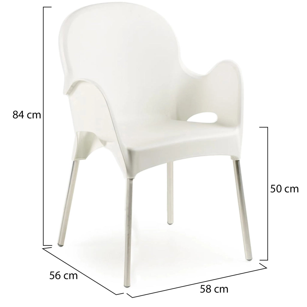 Vashti, Sedia da Esterno una Sedia Made in Italy, Bianco