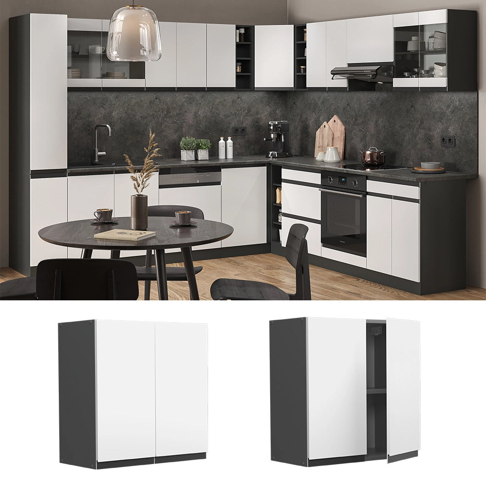 Vicco Pensile da cucina Bianco 60 cm Forma a J