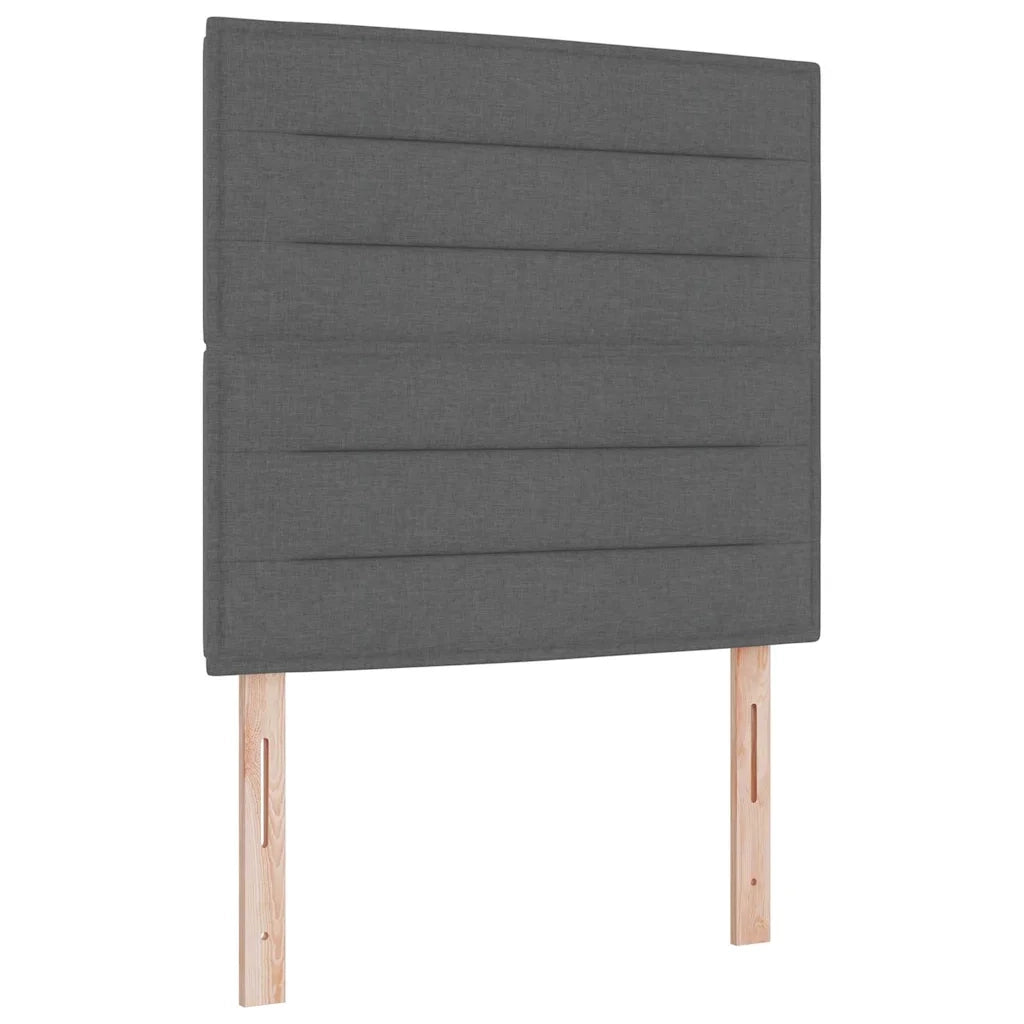 Letto a molle con materasso Grigio scuro 120 x 200 cm Tessuto