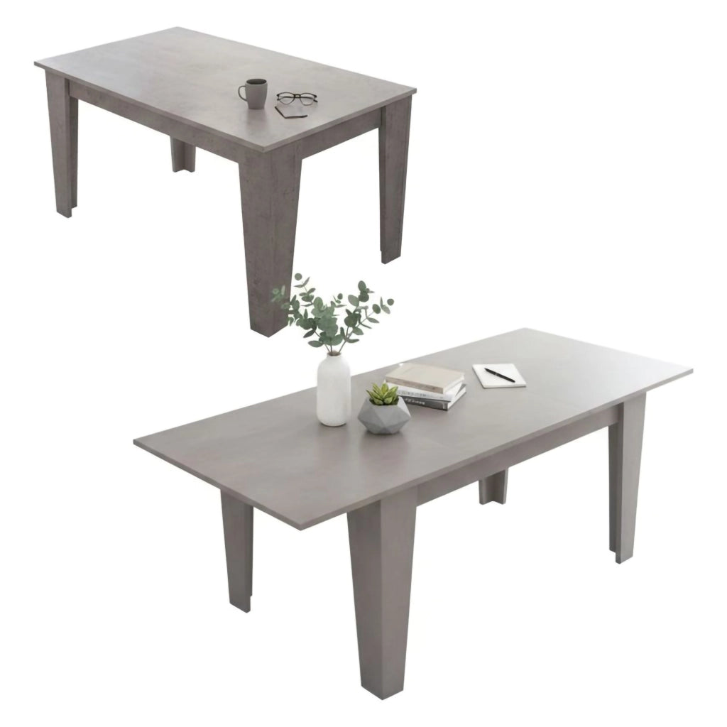 Salmour, Tavolo Allungabile Allungabile, 200x88x78h cm Grigio Cemento