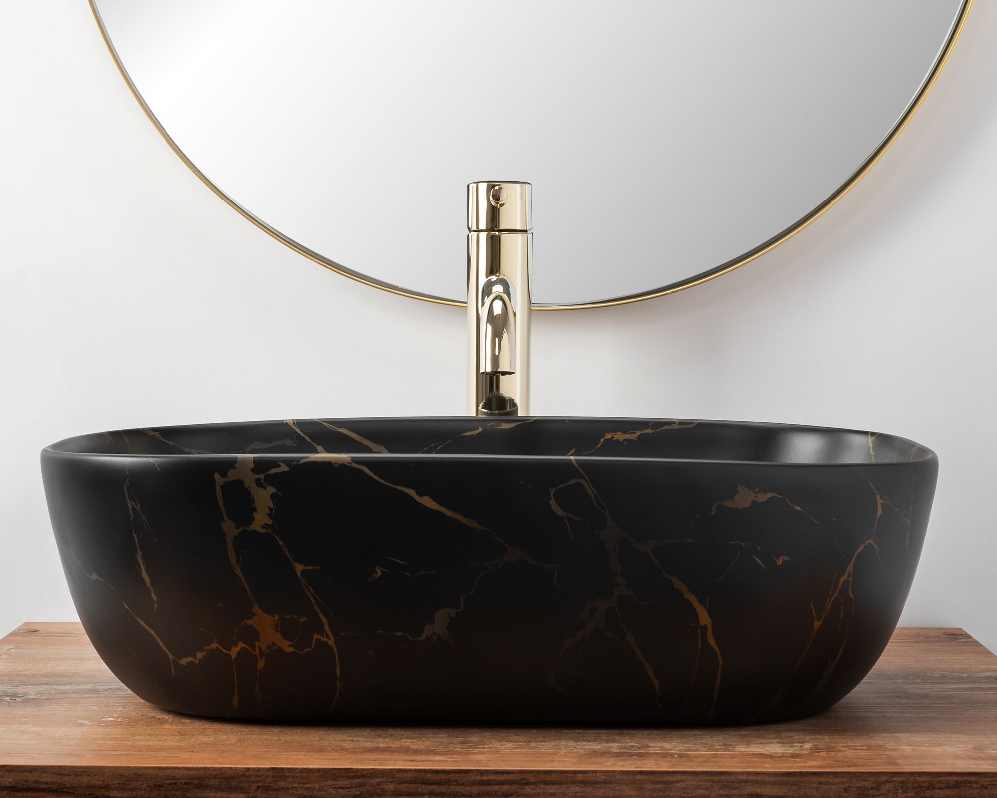 Lavabo Da Appoggio Rea Belinda Black Marble Mat