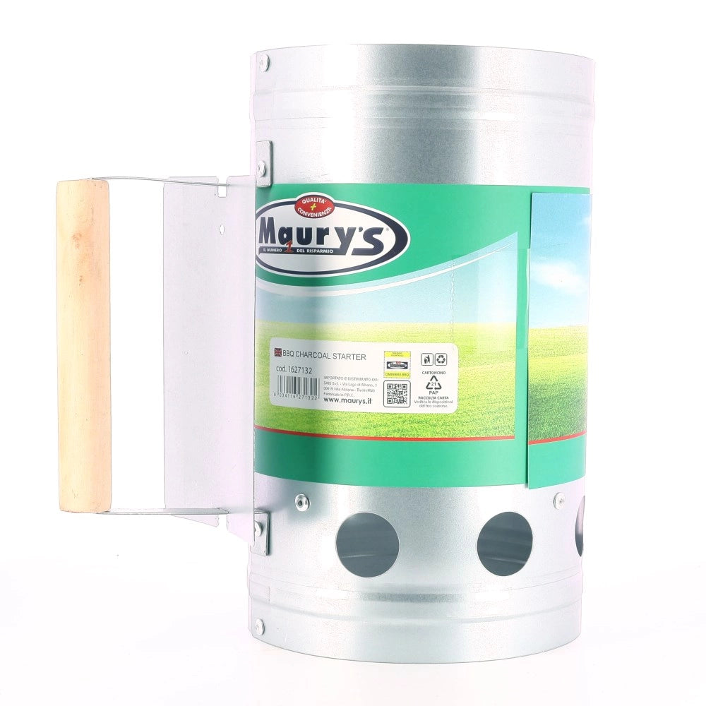 MAURY'S CIMINIERA GRILL ACCENDI CARBONELLA IN ACCIAIO
