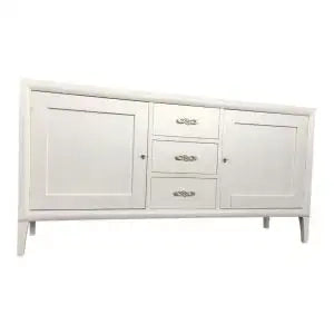 Credenza madia spillo in legno 2 ante 3 cassetti bianco opaco