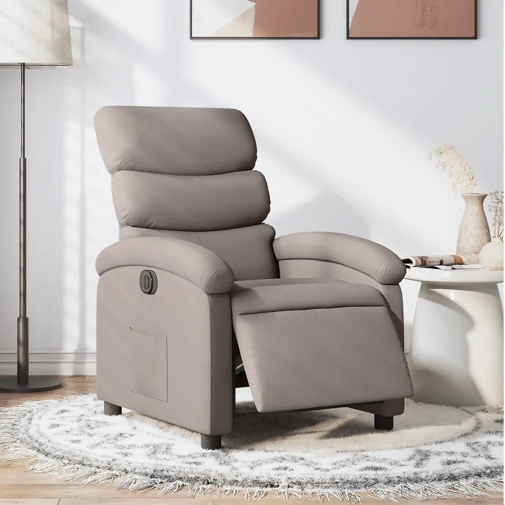 Poltrona Elettrica Reclinabile Tortora in Tessuto 3203962