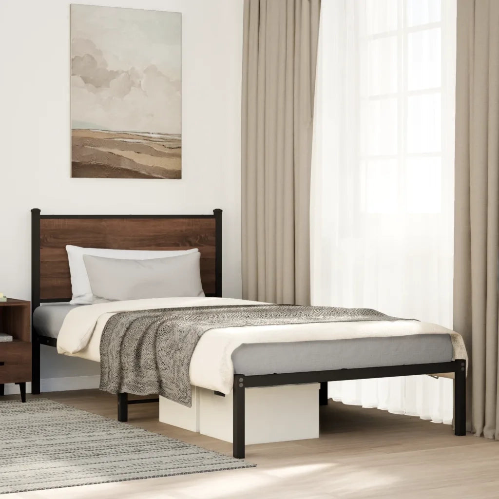 Giroletto senza Materasso in Metallo Rovere Marrone 100x200 cm 4007760