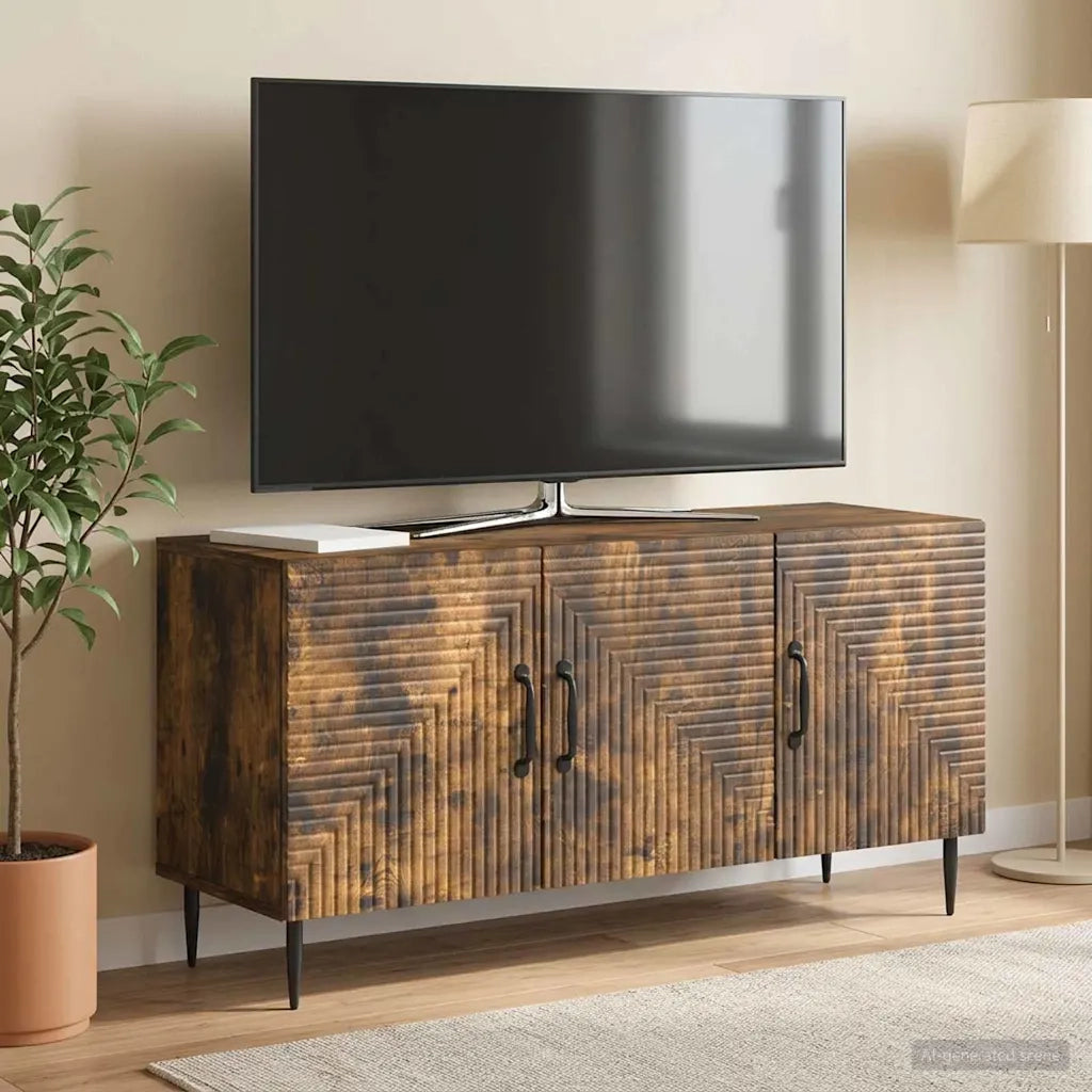 Mobile TV Rovere Fumo 99 x 34,5 x 50 cm Legno ingegnerizzato 894950
