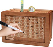 Spazio di risparmio con contatore - Cassetto di risparmio in legno riutilizzabile con numeri - 3000/5000 euro - Incasso per bambini e adulti spazio di risparmio per adulti