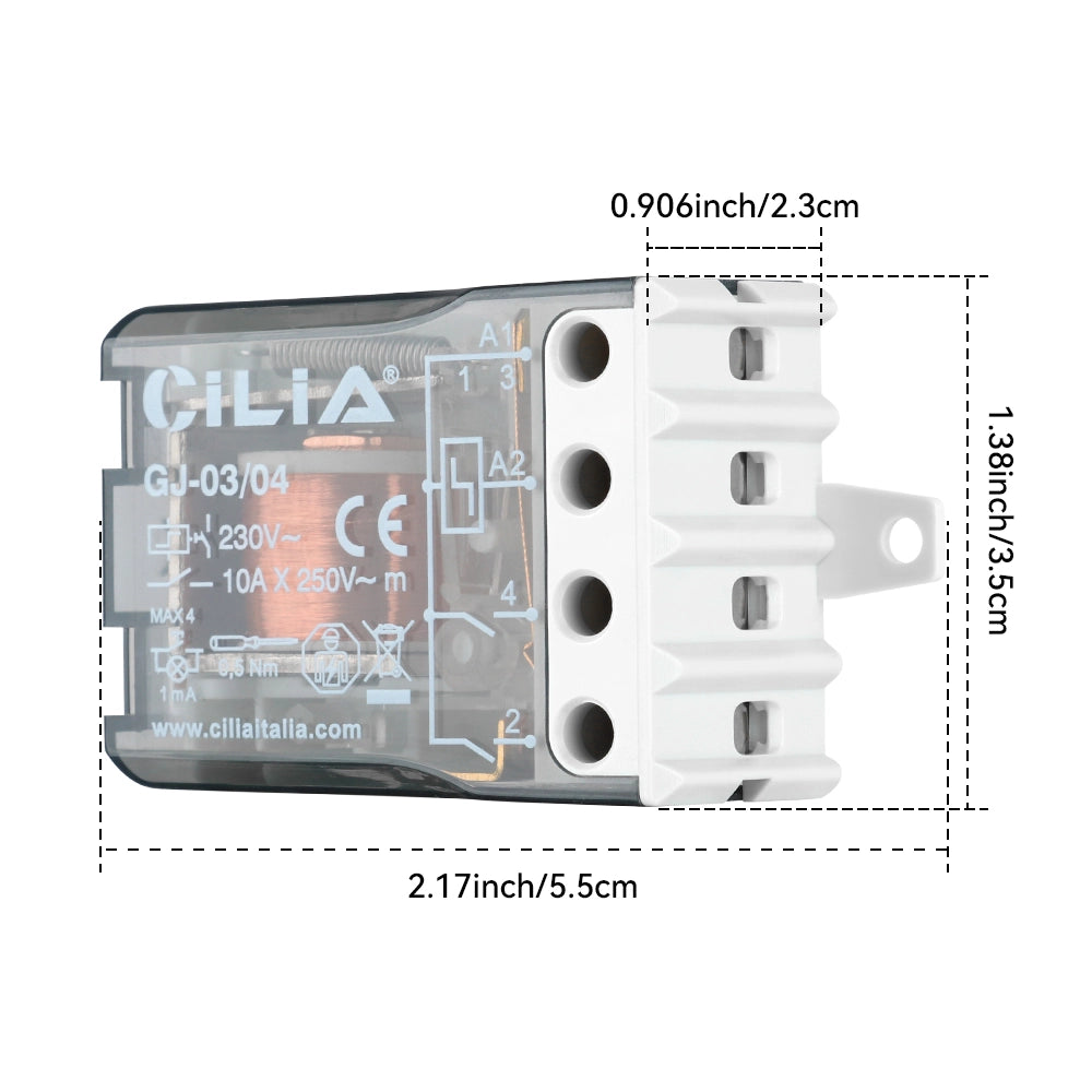 Interruttore a Impulsi Rele Elettromeccanico ¨C zephmum ¨C Bianco 230V 10A 2NO