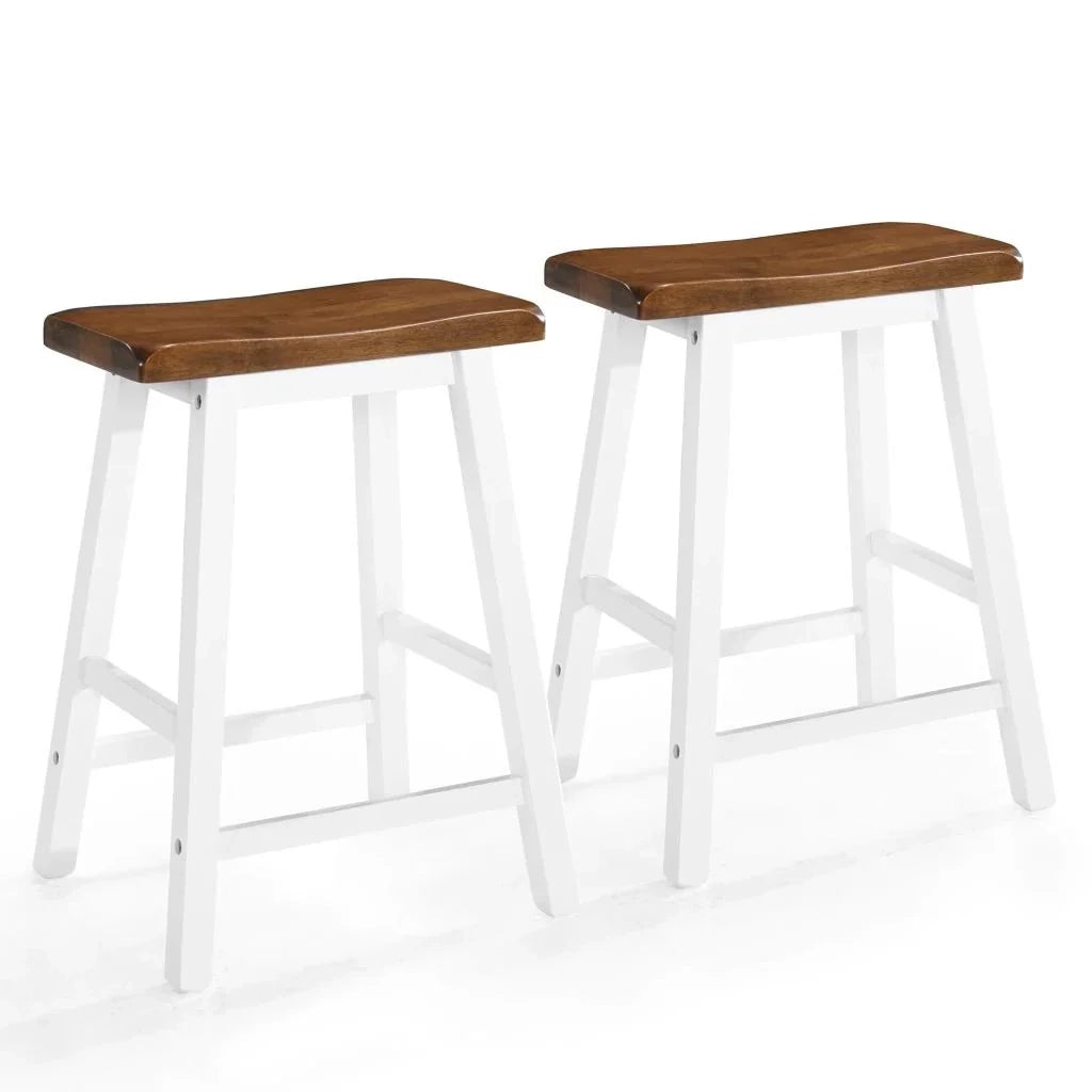 Set di due sgabelli da bar di design seduta in legno massello 1202055