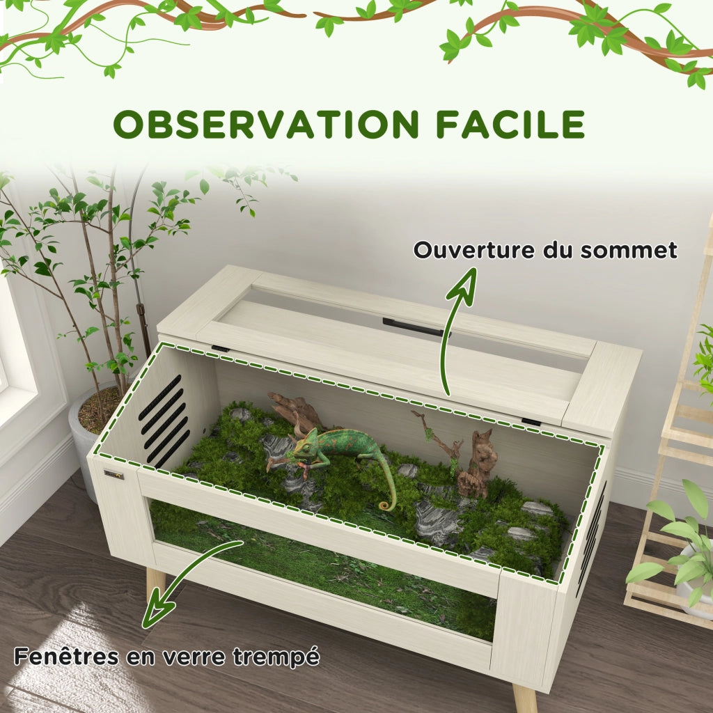 Terrarium per Rettili ¨C zephmum ¨C Vetro Temperato 100x50x60 cm