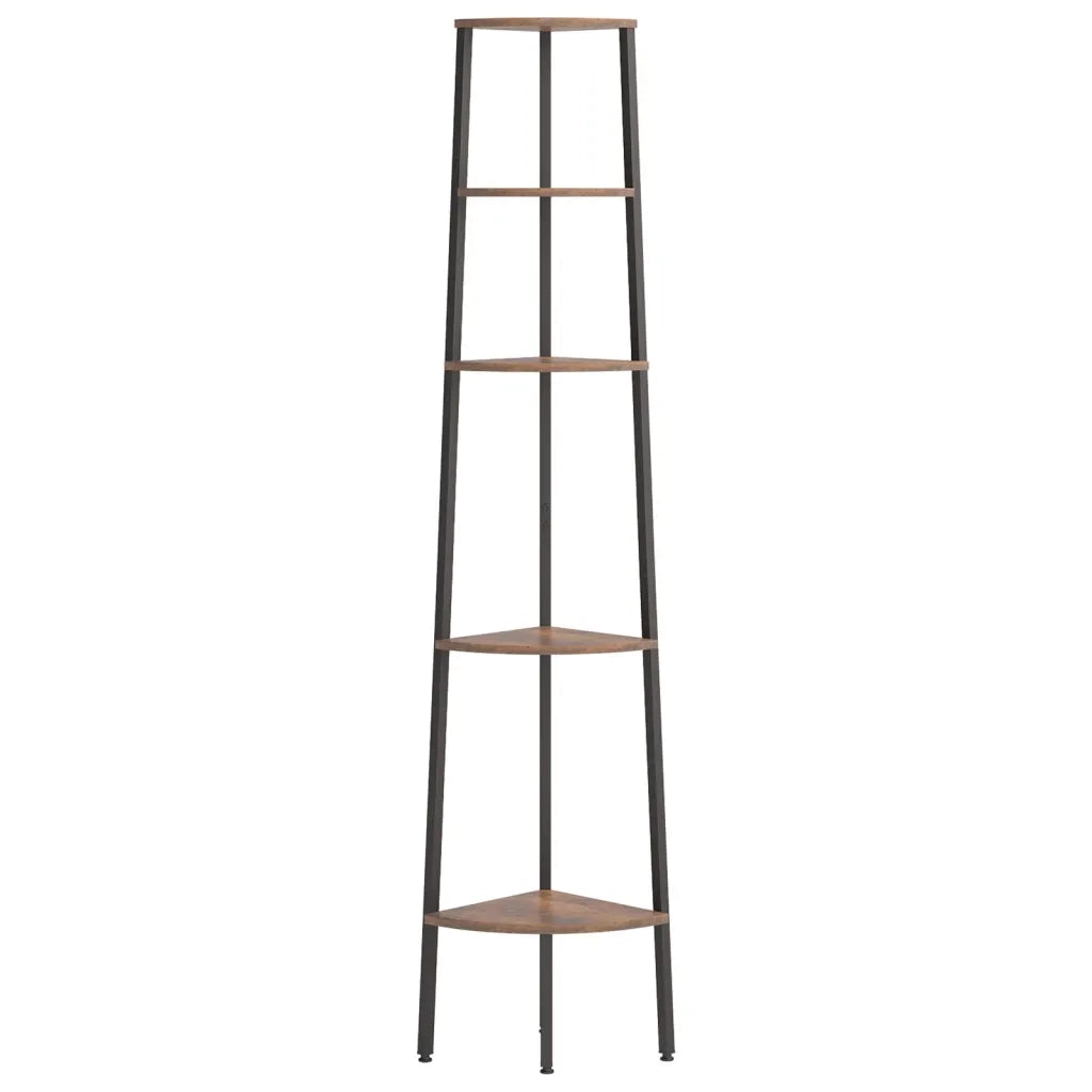 Scaffale Angolare 5 Livelli Marrone Scuro Nero 45,5x31,5x180 cm 336395