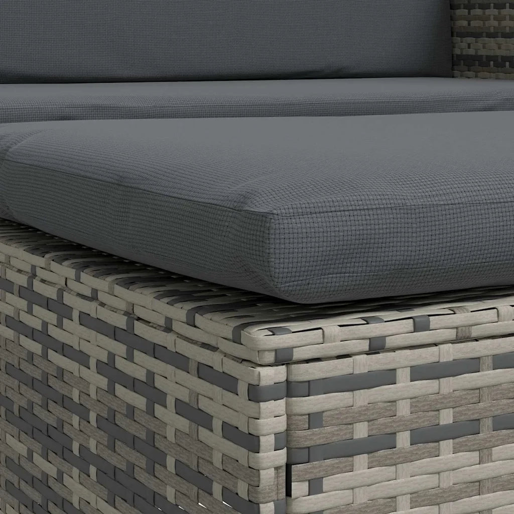 Set Divani da Giardino 2 pz | Set Salotto da Giardino con Cuscini in Polyrattan Grigio