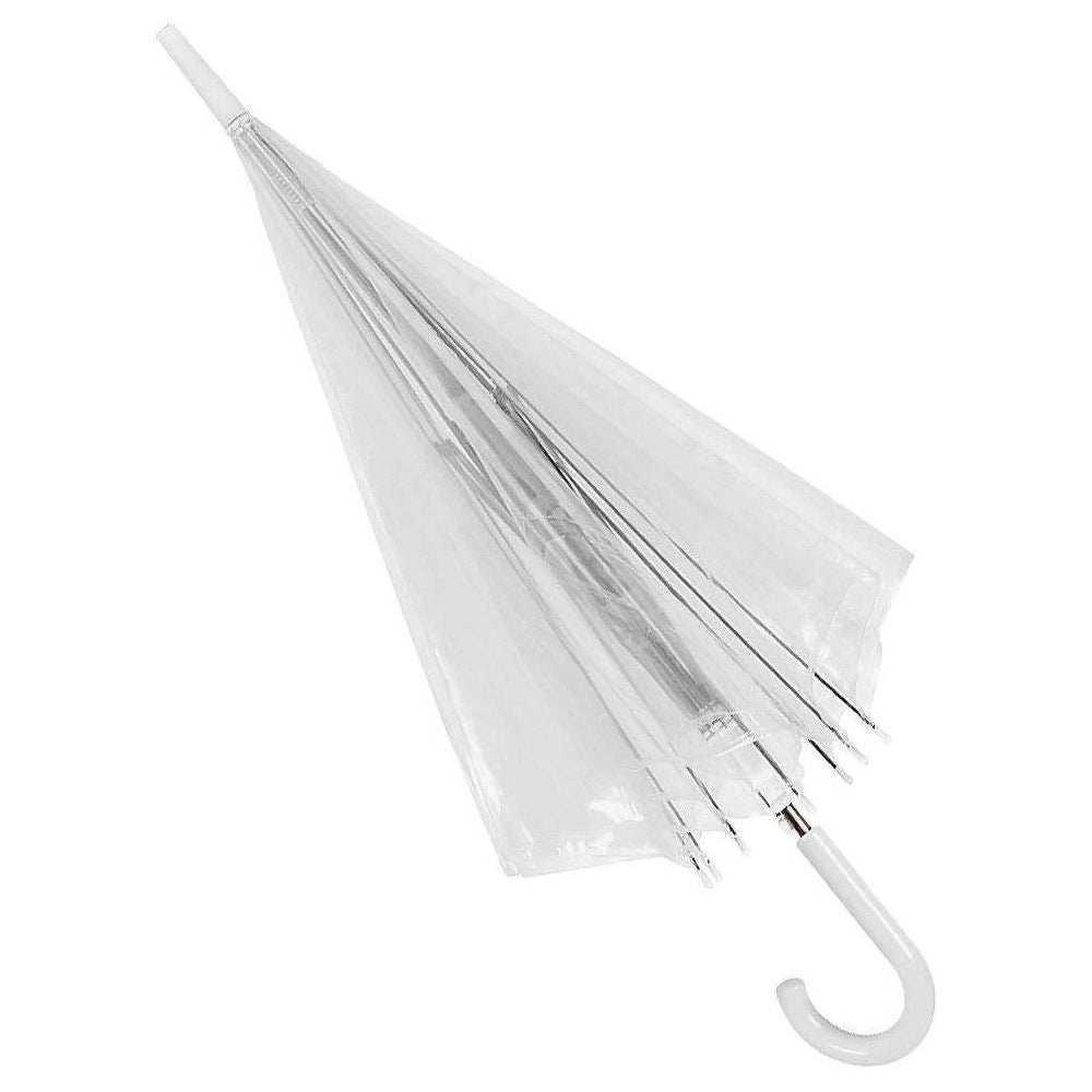 Trade Shop - Ombrello Trasparente A Cupola Automatico 90cm In Pvc Protezione Sole E Pioggia -