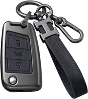 Copriporta per chiave autoscatola 3 pulsanti con maniglia a scatto nera compatibile con Golf 7 Polo Jetta Tiguan - copriporta per chiave compatibile con Volkswagen - protettivo