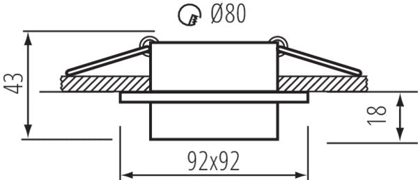 Faretto incasso quadrato bianco GX5.3/GU10 10W Kanlux LONVI