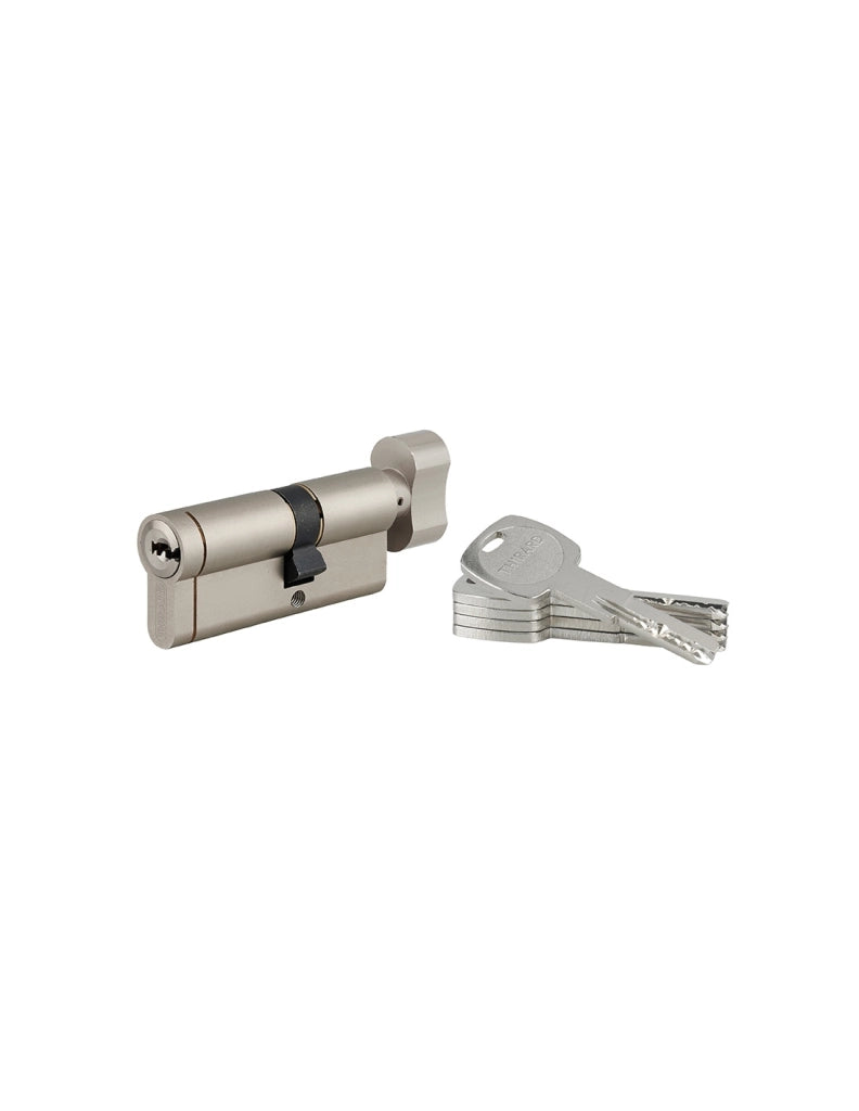 Cilindro europeo Transit 1 con pomolo 30 x 40 mm, nichelato, 5 chiavi – THIRARD