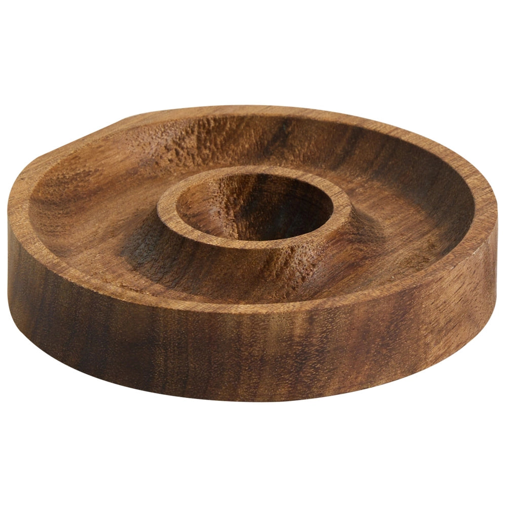 Set di 8 portauova e portacoppette in legno di acacia marrone per servire e conservare le uova, accessori da cucina