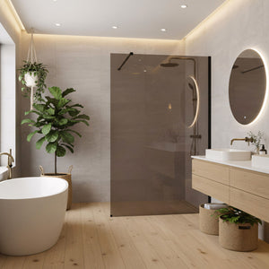 Parete Doccia Rea Flexi Brown / Black 130