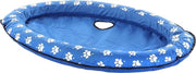 Ottomano ovaale blu 100 x 65 x 13 cm con chiusura a serraggio per cani - adatto fino a 15 kg.