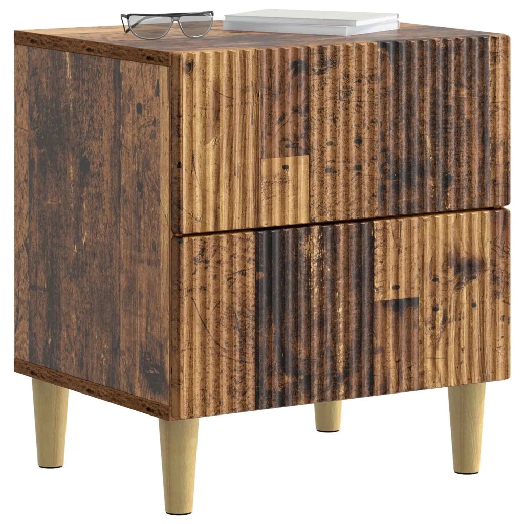 Comodino | Armadio da Notte | Mobiletto da notte con cassetto Legno antico 43 x 34,5 x 48 cm