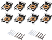 Set di fissaggio per specchi 16 pezzi - Kit di fissaggio per parete senza cornice - Supporti di fissaggio a molla - Carico di 12 kg - Incluso: chiodi e viti - Materiale in acciaio resistente - Clip per specchi